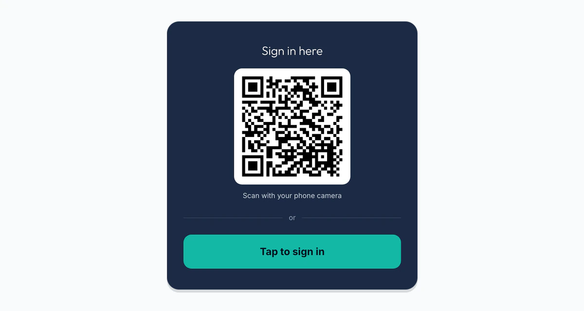 The QR code on the open house sign-in screen.