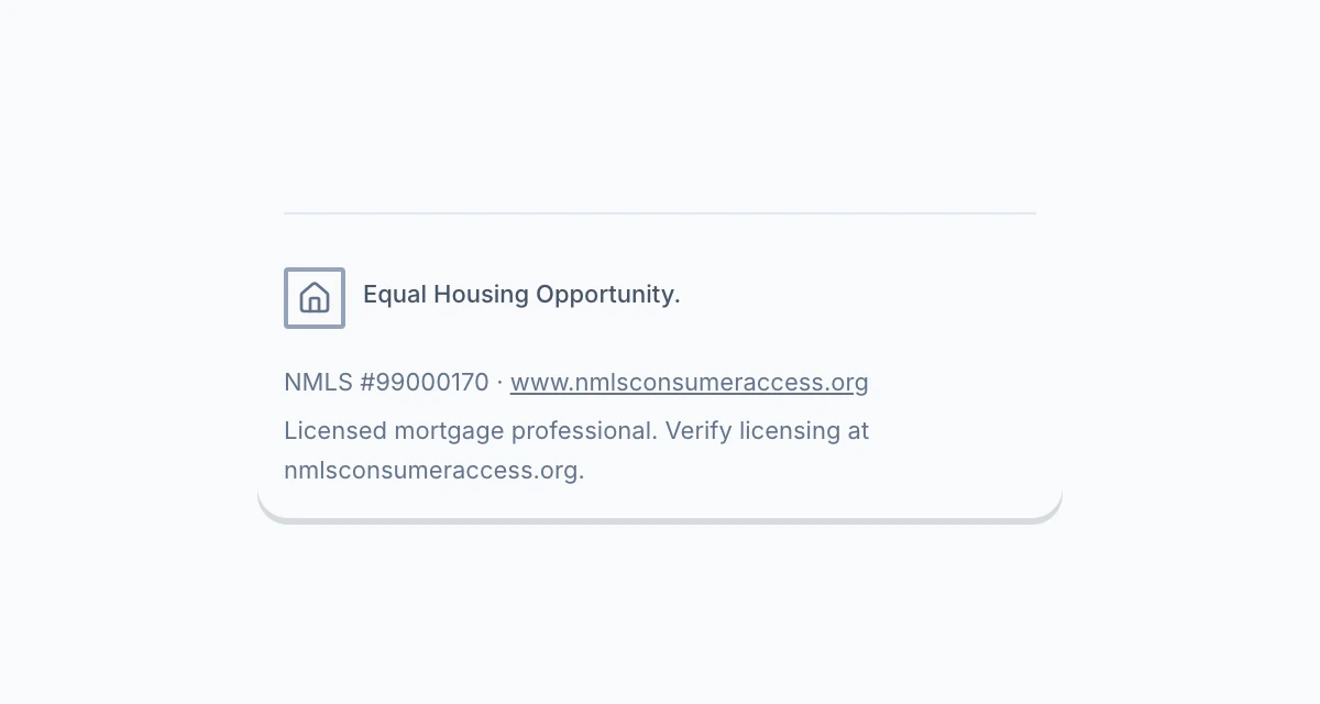 The bottom of a loan officer's page, showing the disclosures.